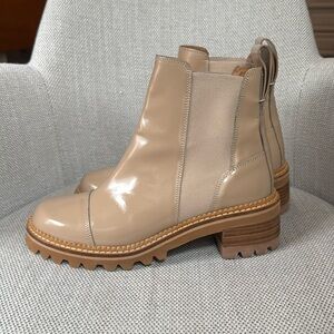 SEE BY Chloé Womens Leather Pull On Chelsea Boots Beige size 9.5 ⭐️WORN ONCE⭐️